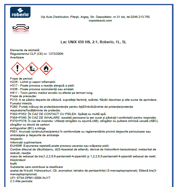 Lac UNIX 650 HS, 2:1, Roberlo, 5L